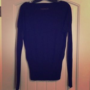 Black, boat neck, long sleeved top